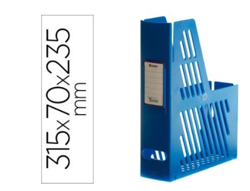 Porta Revistas de Plastico com Identificacao Cor Azul Pack 2uni