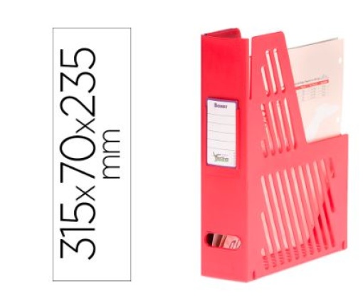 Porta Revistas de Plastico com Identificacao Cor Vermelho Pack 2uni