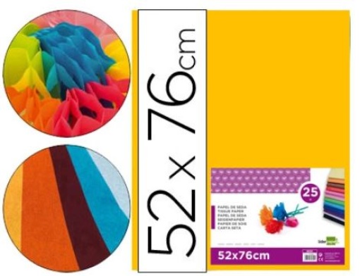 Papel Seda Liderpapel 52x76cm 18gr Laranja Pack 25folhas (SE18)