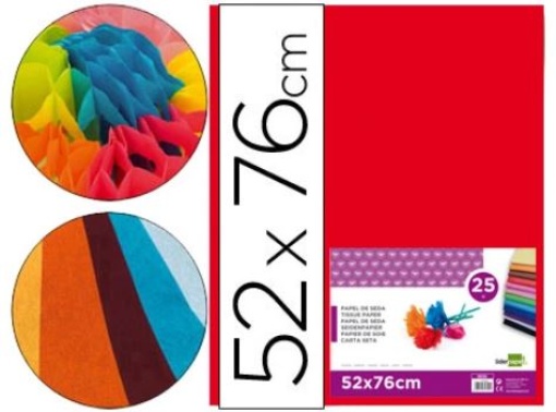 Papel Seda Liderpapel 52x76cm 18gr Vermelho Pack 25folhas