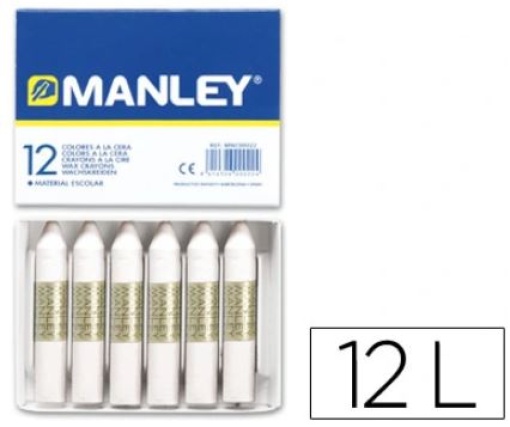 Lapis de Cera Manley Branco Cx.12un