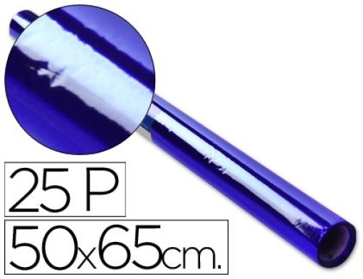 Papel Celofane Sadipal 50x65cm 20gr Azul (Rolo 25fls)