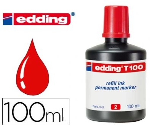 Recarga Marcadores Permanentes Edding T100 100ml Vermelha