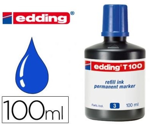 Recarga Marcadores Permanentes Edding T100 100ml Azul