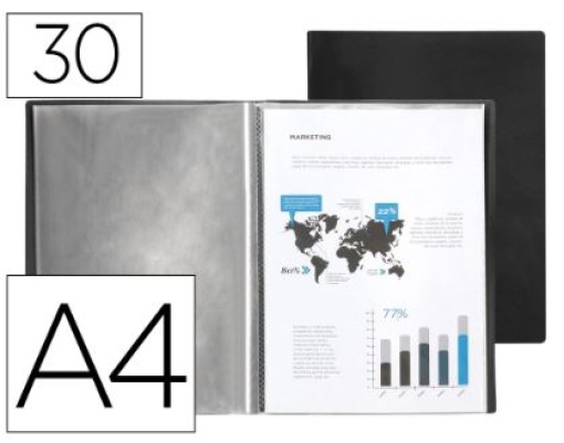 Capa Catalogo Liderpapel 30 Bolsas Polipropileno A4 Preta Opaco (CJ19)