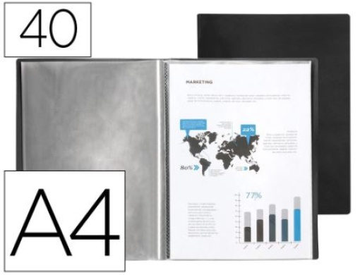 Capa Catalogo Liderpapel 40 Bolsas Polipropileno A4 Preta Opaco (CJ23)