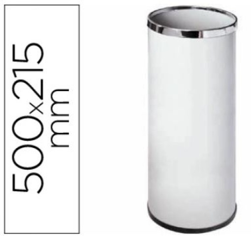 Porta Guarda-Chuvas Sie Metalico Redondo C/Aros Cromados 500x215mm Branco (301-B)