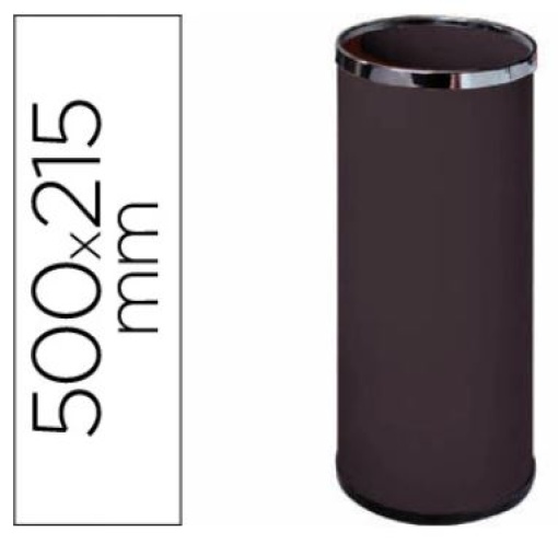 Porta Guarda-Chuvas Sie Metalico com Aros Cromados Redeondo 500x215mm Preto