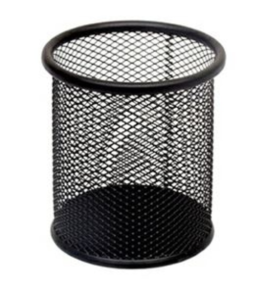 Porta-Lapis Q-Connect Metalico Redondo Rede Preto (KF00864)