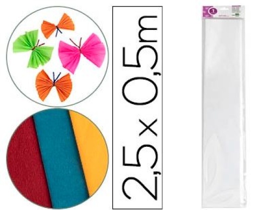 Papel Crepe Liderpapel 1F 50cm x 2,5m Branco (CP01)