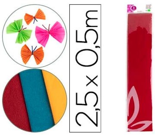 Papel Crepe Liderpapel 1F 50cm x 2,5m Vermelho Classico (CP04)