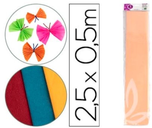 Papel Crepe Liderpapel 50cm x 2,5m Laranja Claro Classico