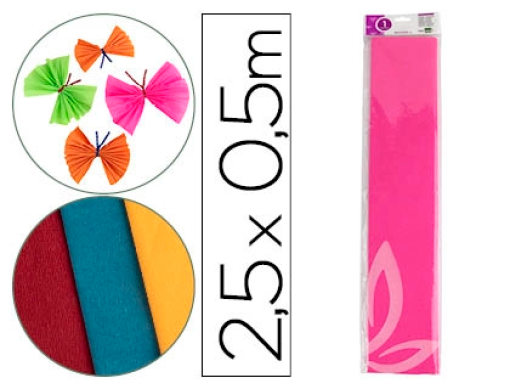 Papel Crepe Liderpapel 1F 50cm x 2,5m Rosa Forte Classico (CP07)