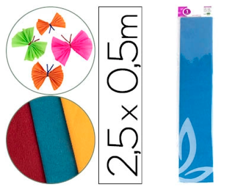 Papel Crepe Liderpapel 1F 50cm x 2,5m Azul Classico (CP11)