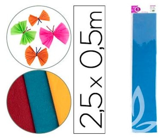 Papel Crepe Liderpapel 1F 50cm x 2,5m Azul Classico (CP11)