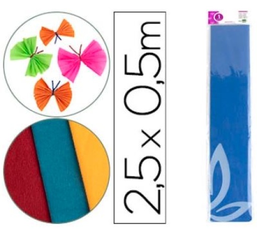 Papel Crepe Liderpapel 1F 50cm x 2,5m Azul Marinho Classico (CP12)