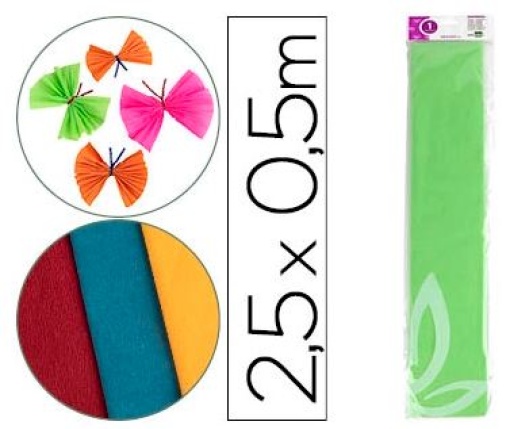 Papel Crepe Liderpapel 1F 50cm x 2,5m Verde Claro Classico (CP13)