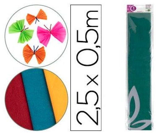 Papel Crepe Liderpapel 1F 50cm x 2,5m Verde Escuro Classico (CP15)