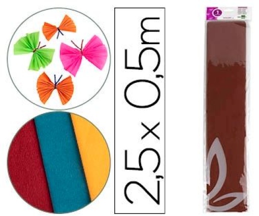 Papel Crepe Liderpapel 1F 50cm x 2,5m Castanho Classico (CP16)