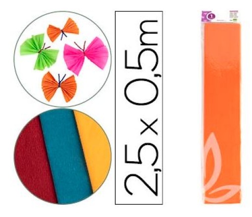 Papel Crepe Liderpapel 1F 50cm x 2,5m Laranja Classico (CP19)