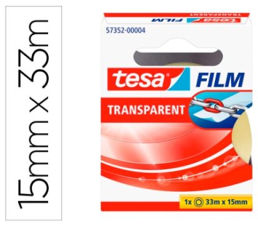 Fita Adesiva Tesa Practic Transparente 33mx15mm Embalada (57352)