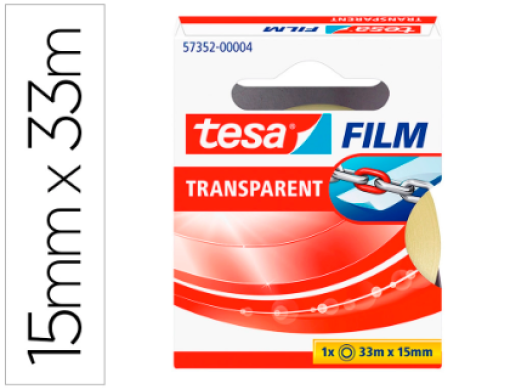 Fita Adesiva Tesa Practic Transparente 33mx15mm Embalada (57352)