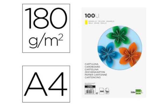 Cartolina Liderpapel Amarela A4 180gr Emb.100Folhas (CT05)