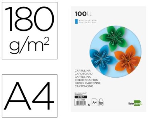 Cartolina Liderpapel Azul A4 180gr Emb.100Folhas (CT07)