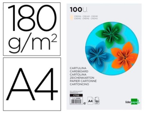Cartolina Liderpapel Creme A4 180gr Emb.100Folhas (CT02)