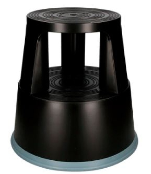 Tamborete Q-connect com Rodas Retracteis Preto (KF00633)