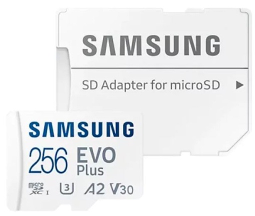Cartão Micro SD XC 256GB Samsung Evo Plus Class 10-130mb/s