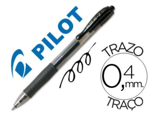 Esferografica Pilot G-2 P Tinta Gel Retratil Com Grip Preta
