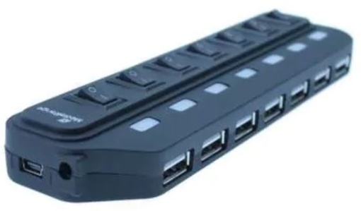 HUB Mediarange 7 Portas USB 2.0 com Power e Interruptores Separados