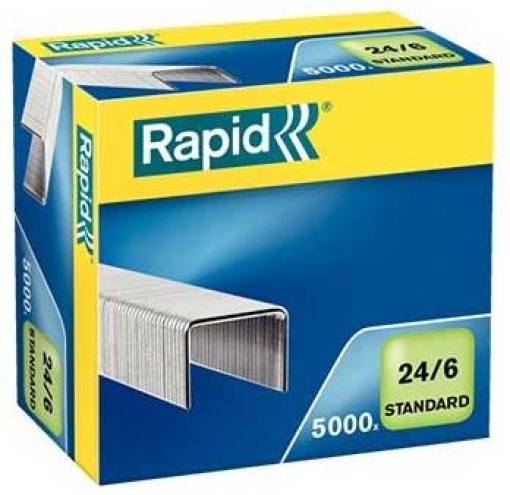 Agrafos Rapid 24/6mm Galvanizados Standard Cx.5000