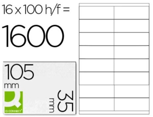 Etiqueta Q-Connect A4 105x35 Cx.100fls (1600uni)  
