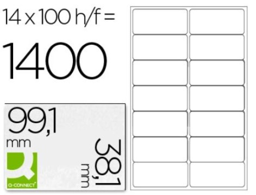 Etiqueta Q-Connect 99,1x38,1mm A4 Cx.100fls (KF01585)