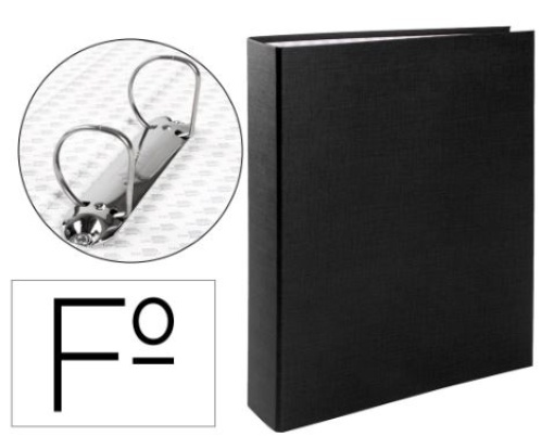 Capa Liderpapel 2 Aneis 40mm Cartao Forrado Paper Folio Preta (CH08)
