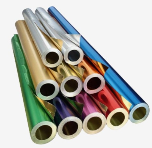 Papel Metalizado Folia 2 Faces 50cmx10m Ouro/Prata