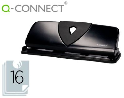Furador Metalico Q-Connect 4 furos Preto (KF01238)