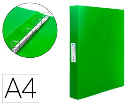 Pasta Liderpapel Polipropileno A4 4 Aneis 25mm Verde Translucido (CA61)