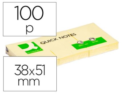 Bloco Notas Adesivas Q-Connect 40x50 Amarelo Emb.3uni (KF10500)
