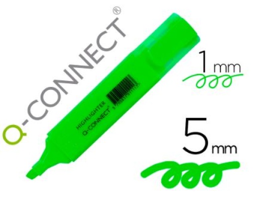 Marcador Fluorescente Q-Connect de Ponta Biselada Verde (KF01113)