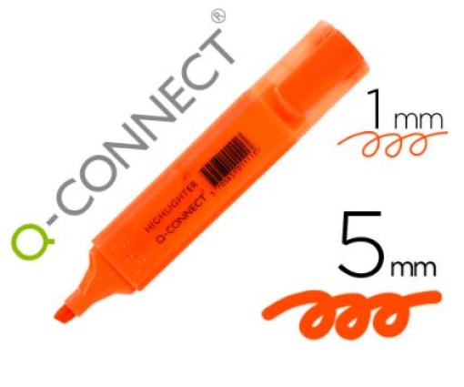 Marcador Fluorescente Q-Connect de Ponta Biselada Laranja (KF01115)
