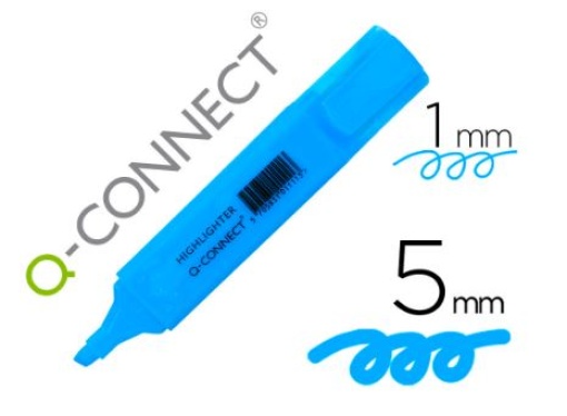 Marcador Fluorescente Q-Connect de Ponta Biselada Azul (KF01114)