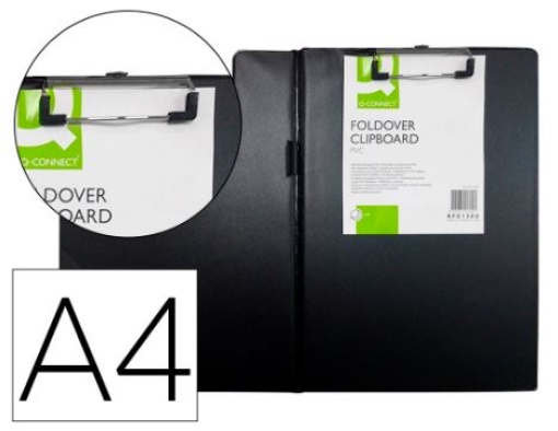 Porta Notas Q-Connect Plastico Com Mola Mini Clip Superior A4 Preto (KF01300)