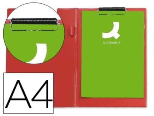 Porta Notas Q-Connect Plastico Com Mola Mini Clip Superior A4 Vermeho (KF01302)