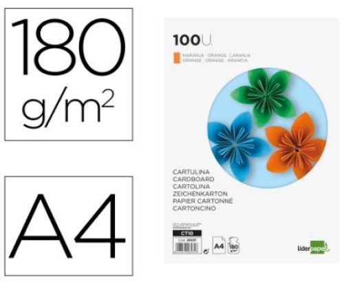 Cartolina Liderpapel Laranja A4 180gr Emb.100Folhas (CT10)