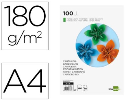 Cartolina Liderpapel 180gr 100folhas A4 Verde Escuro