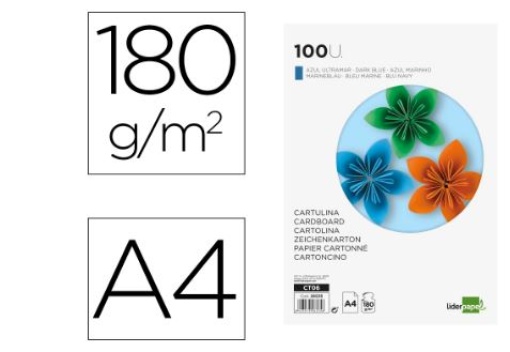 Cartolina Liderpapel Azul Marinho A4 180gr Emb.100Folhas (CT06)