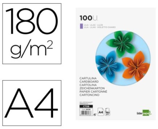 Cartolina Liderpapel Lilas A4 180gr Emb.100Folhas (CT09)